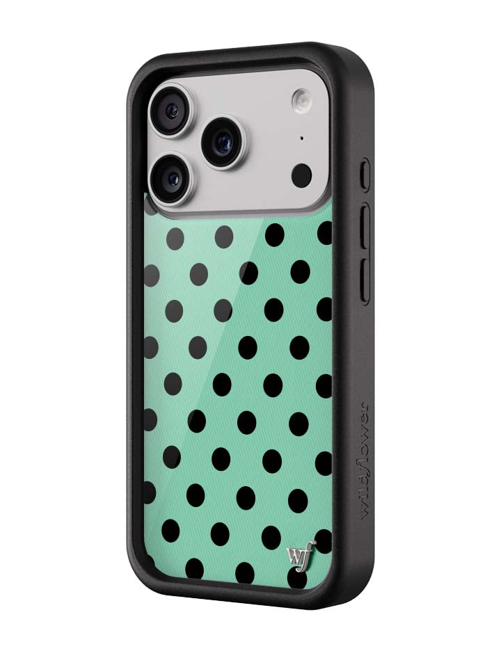 Polka Dot | Turquoise and Black iPhone Case
