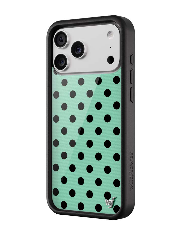 Polka Dot | Turquoise and Black iPhone Case
