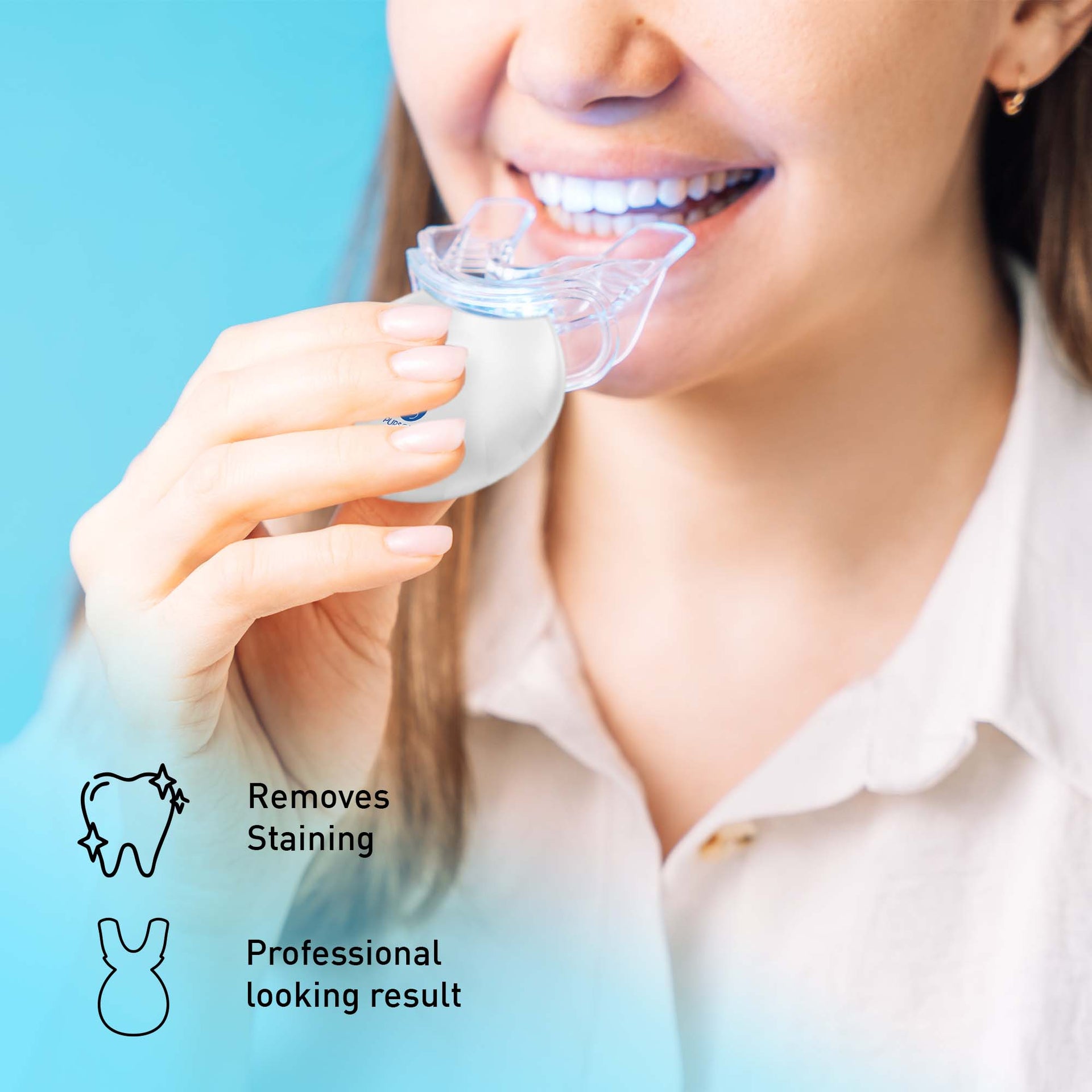 Pursonic Complete Smile Whitening Bundle – LED Whitening Kit + Whitening Pens + Professional Whitening Strips