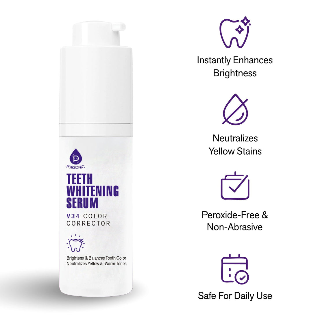 Pursonic Teeth Whitening Serum with V34 Color Corrector Technology