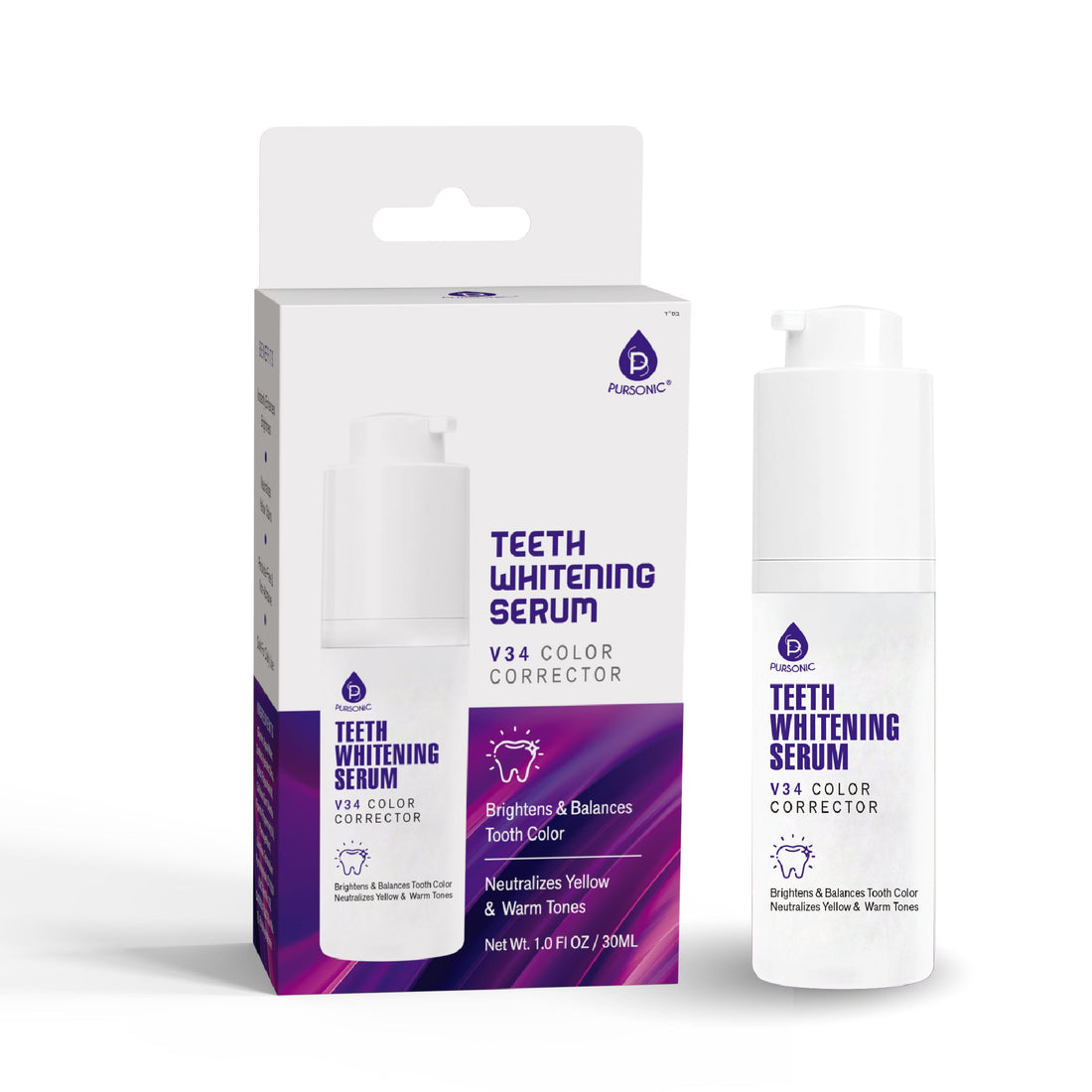 Pursonic Teeth Whitening Serum with V34 Color Corrector Technology