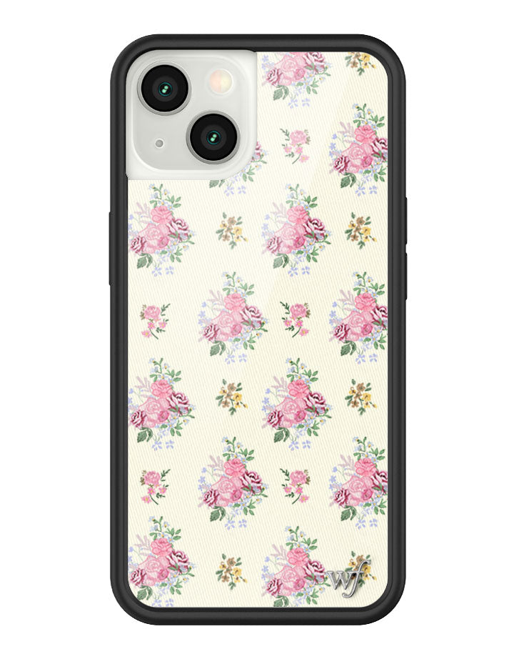 Vintage Floral iPhone Case in Soft Yellow with Rose Print - Image 9
