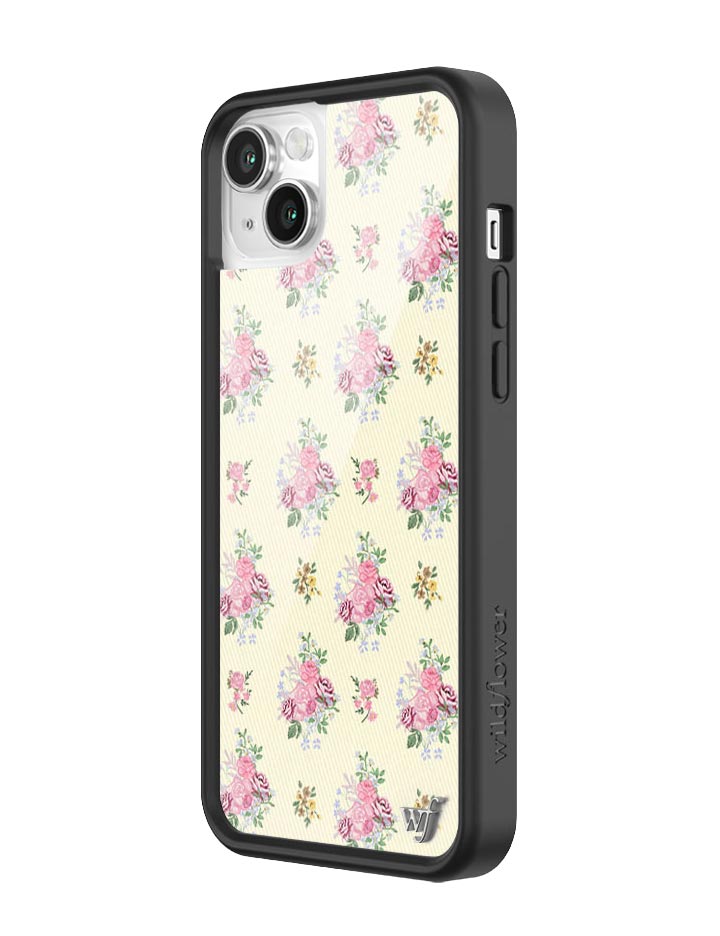 Vintage Floral iPhone Case in Soft Yellow with Rose Print - Image 8