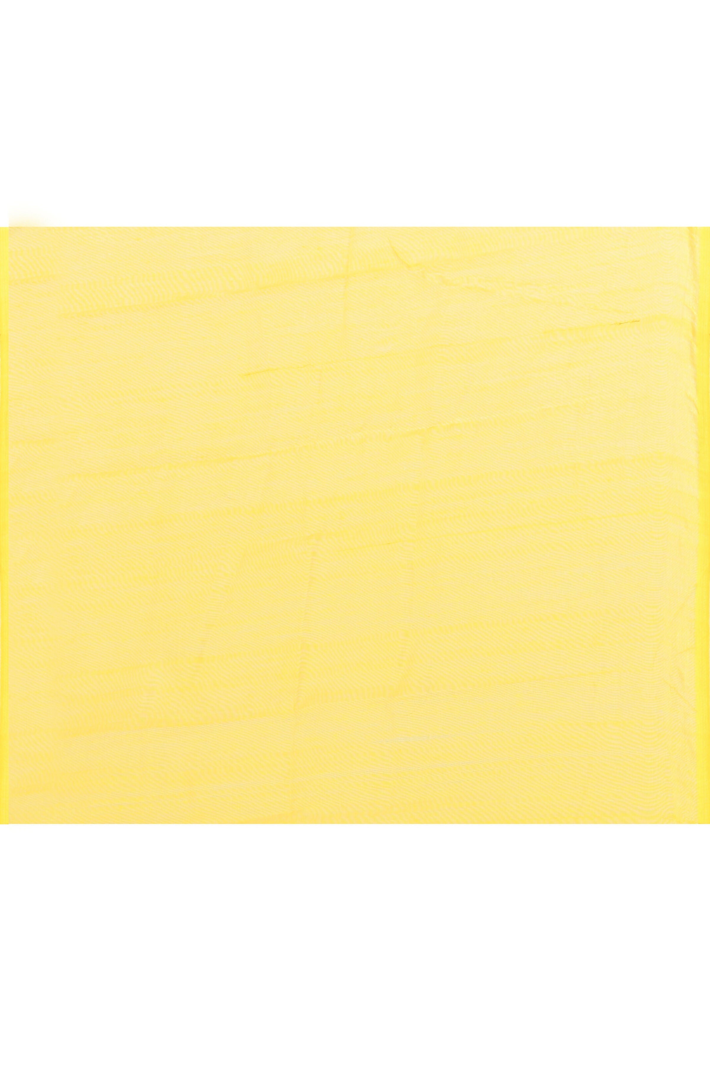 Yellow Embellished Cotton Blend Jamdani Saree