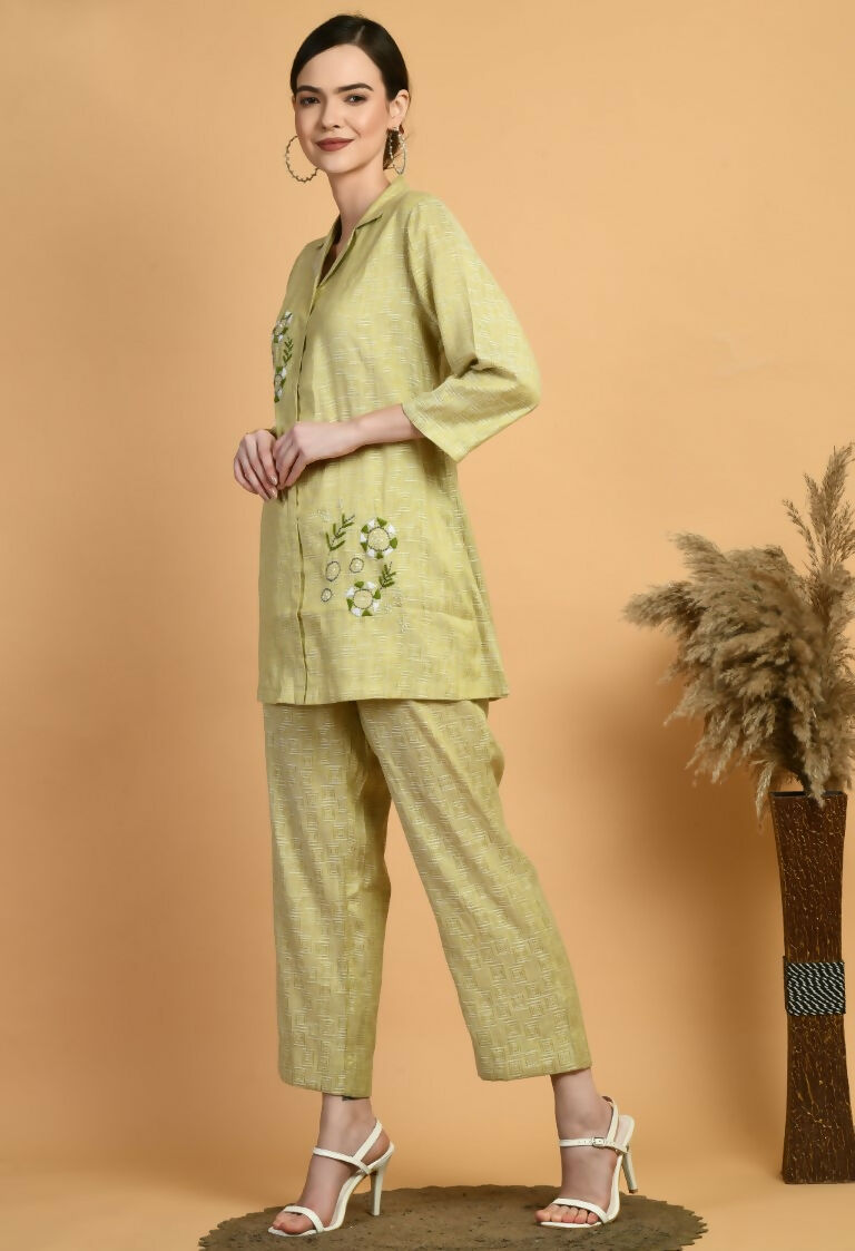 Light Green Cotton Kurta Set - Classic Ethnic 2-Piece Outfit