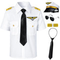 Yoroka Kids Pilot Costume Airline Captain Pilot Uniform with Accessories-110 White
