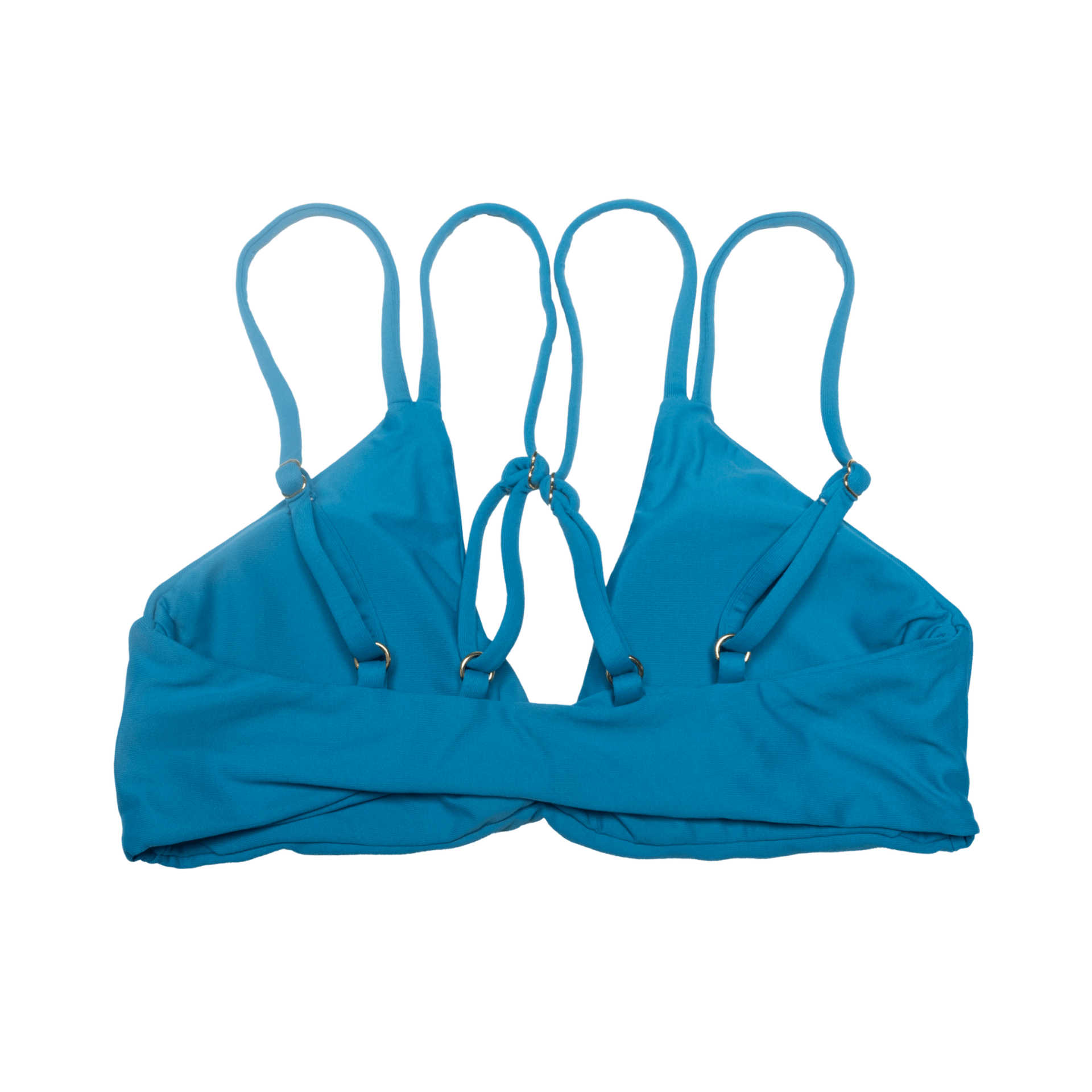 Talise Kinsley Sleeveless V-Neck Cropped Top in Bright Azure Blue