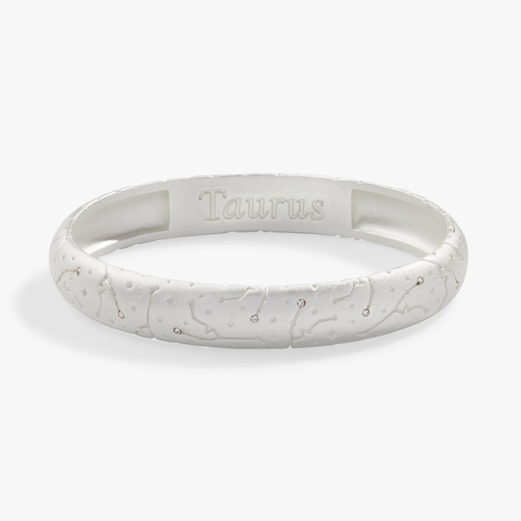 Taurus Zodiac Hinge Bangle Bracelet in Gold and Silver