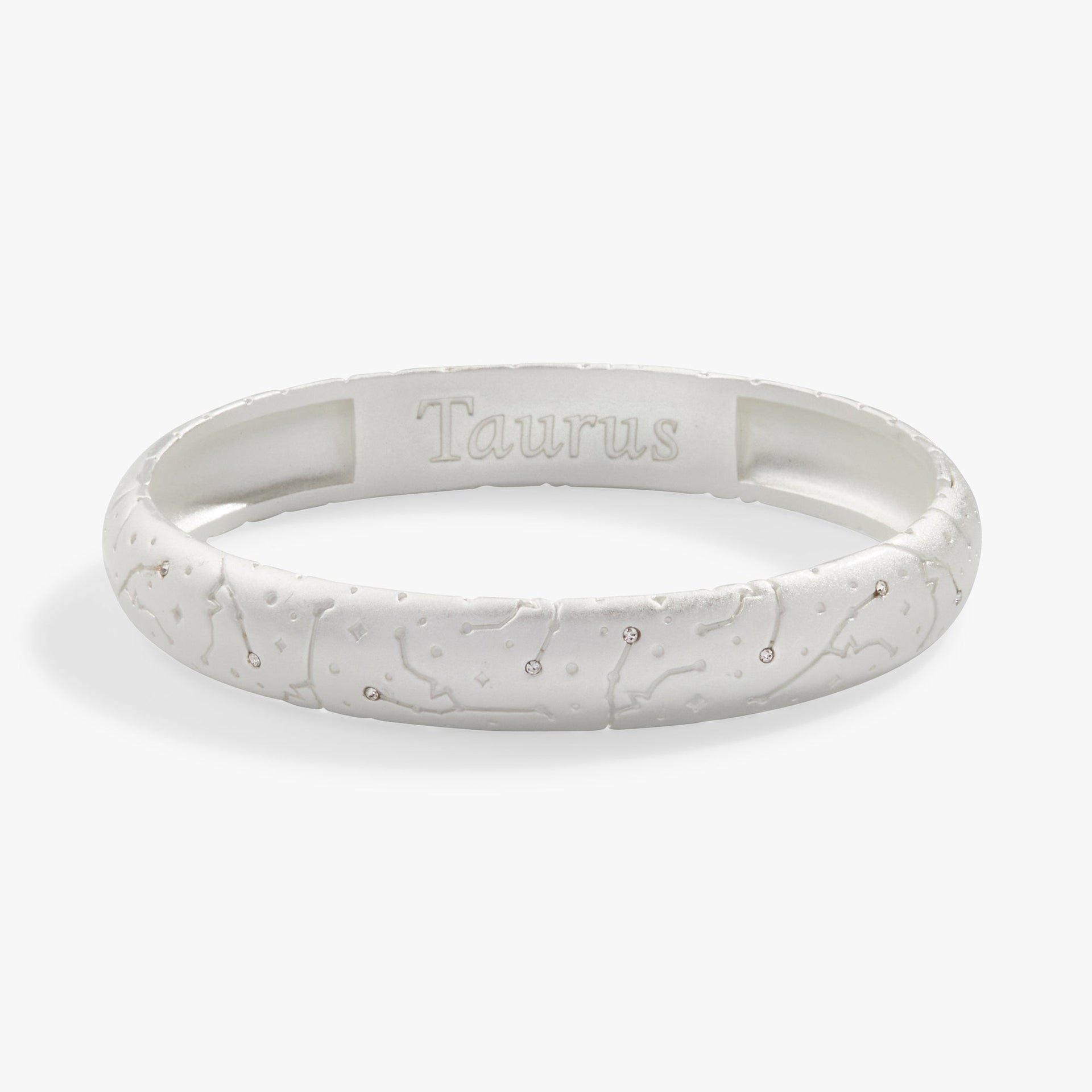 Taurus Zodiac Hinge Bangle Bracelet in Gold and Silver