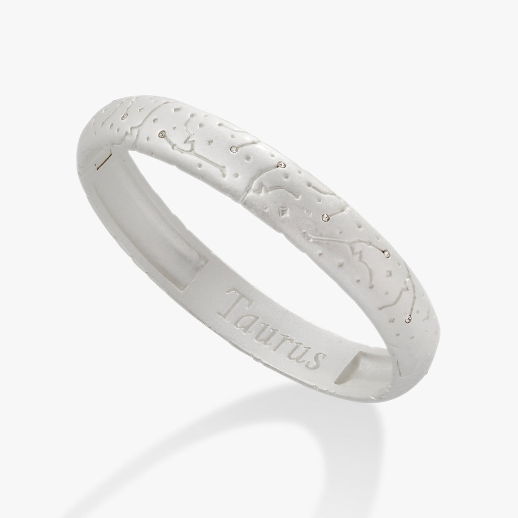 Taurus Zodiac Hinge Bangle Bracelet in Gold and Silver