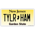 Taylor Ham license plate sticker featuring a bright yellow gradient background and bold black typography.