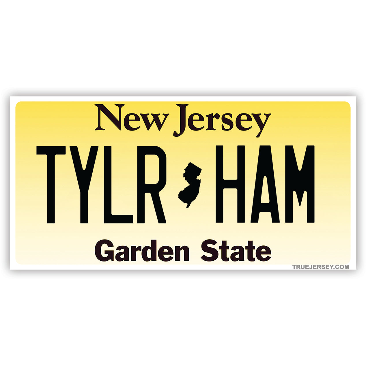 A flexible novelty magnet featuring a Taylor Ham license plate design, perfect for kitchen or car use.