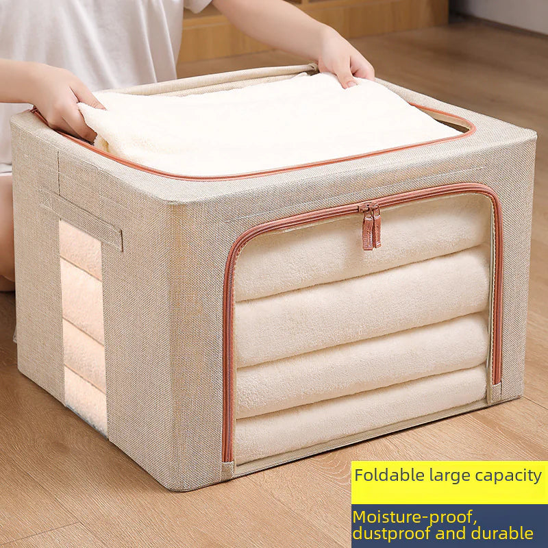 Large Window Cotton Storage Box with Steel Frame
