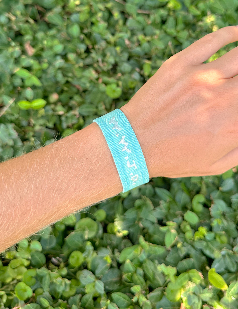 Teal WWJD Embroidered Woven Bracelet