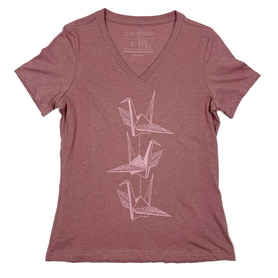 Women's Origami Crane Tech T-Shirt in Mauve