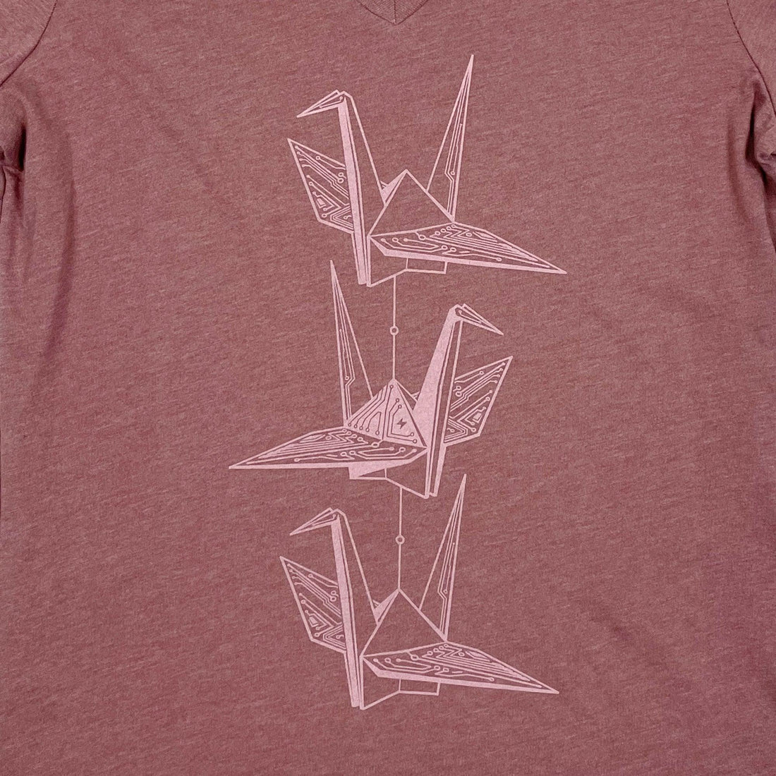 Women's Origami Crane Tech T-Shirt in Mauve