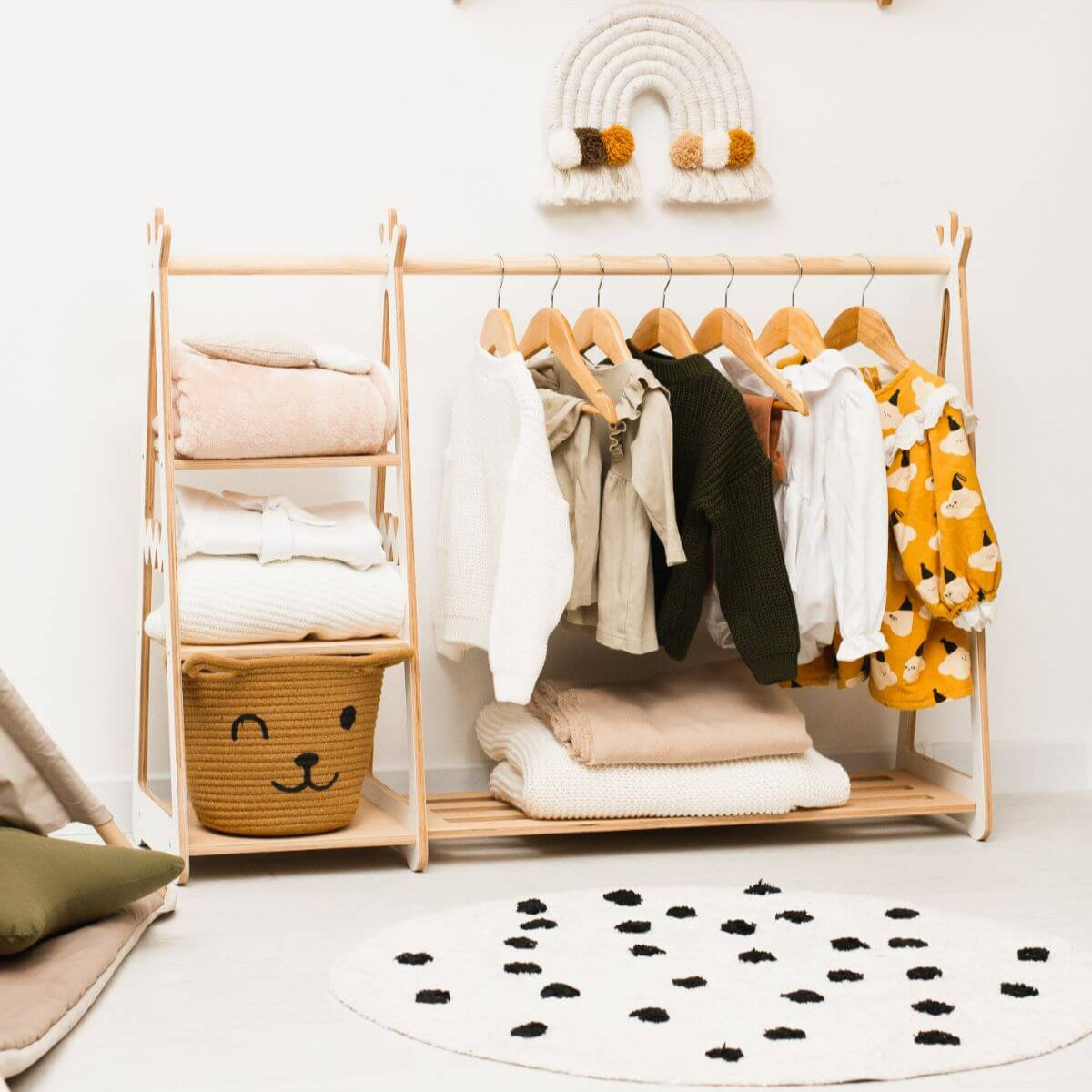 Teepee Clothing Rack for Kids - Eco-Friendly Nursery Decor