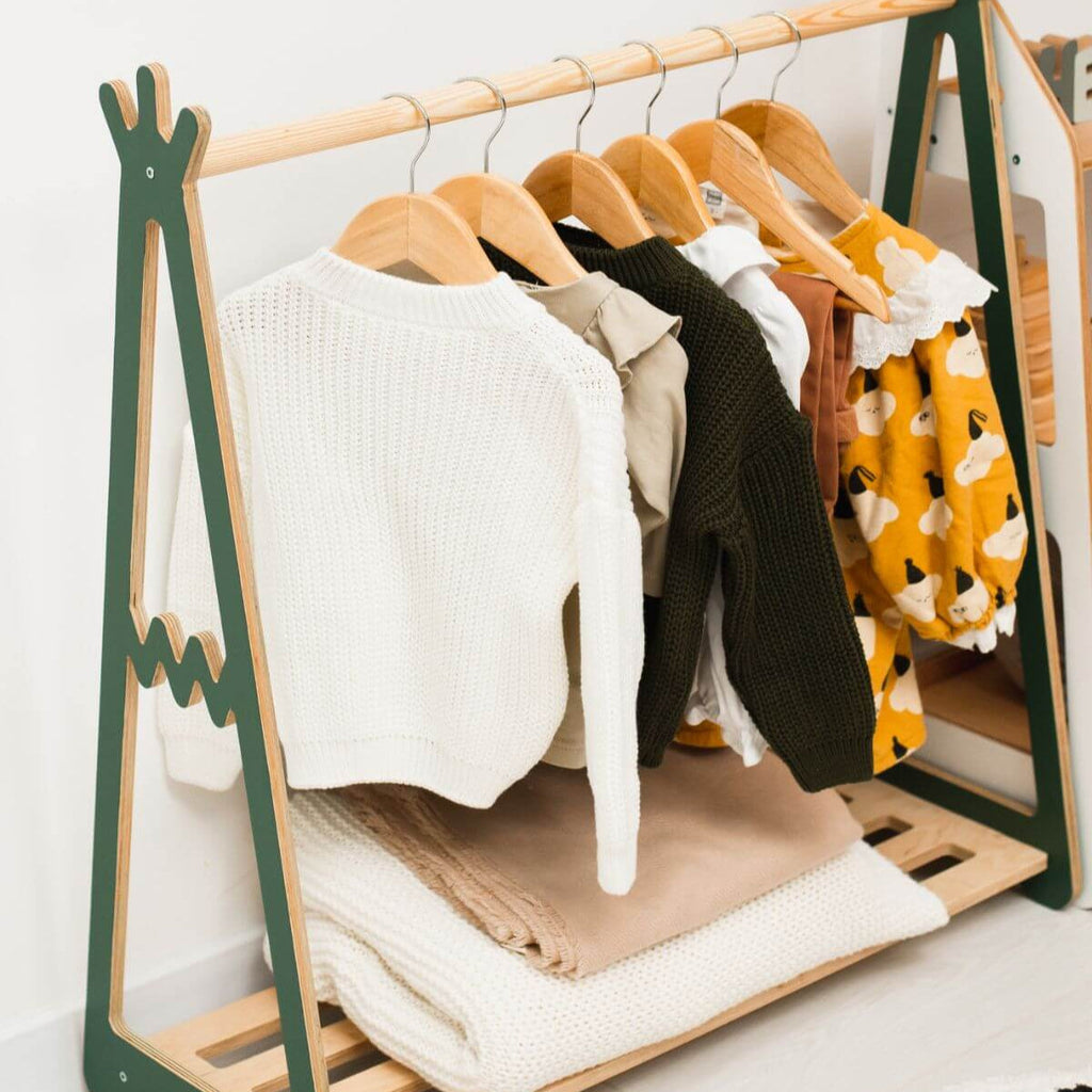 Teepee Clothing Rack for Kids - Eco-Friendly Nursery Decor