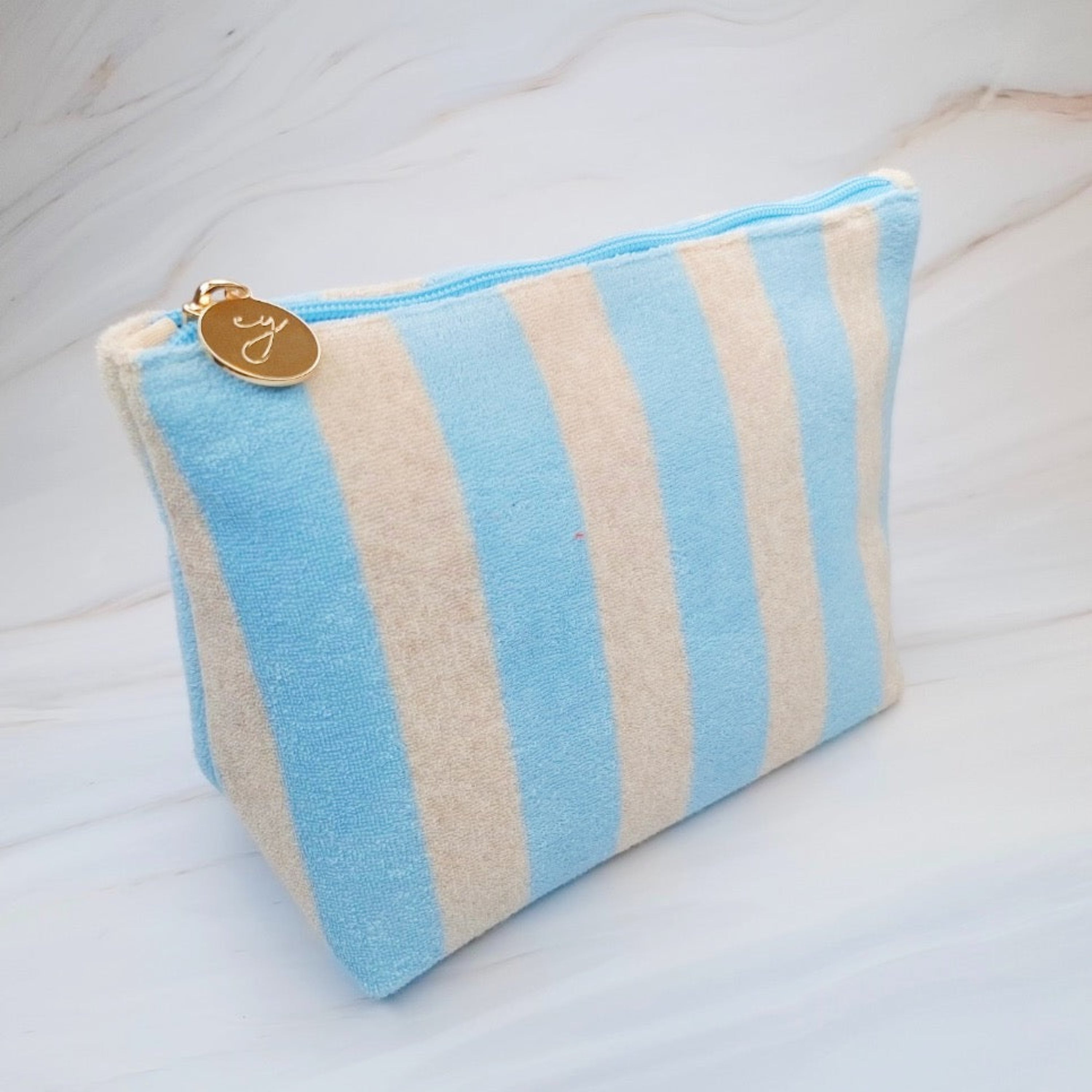 Terry Striped Everything Pouch Cosmetic Case