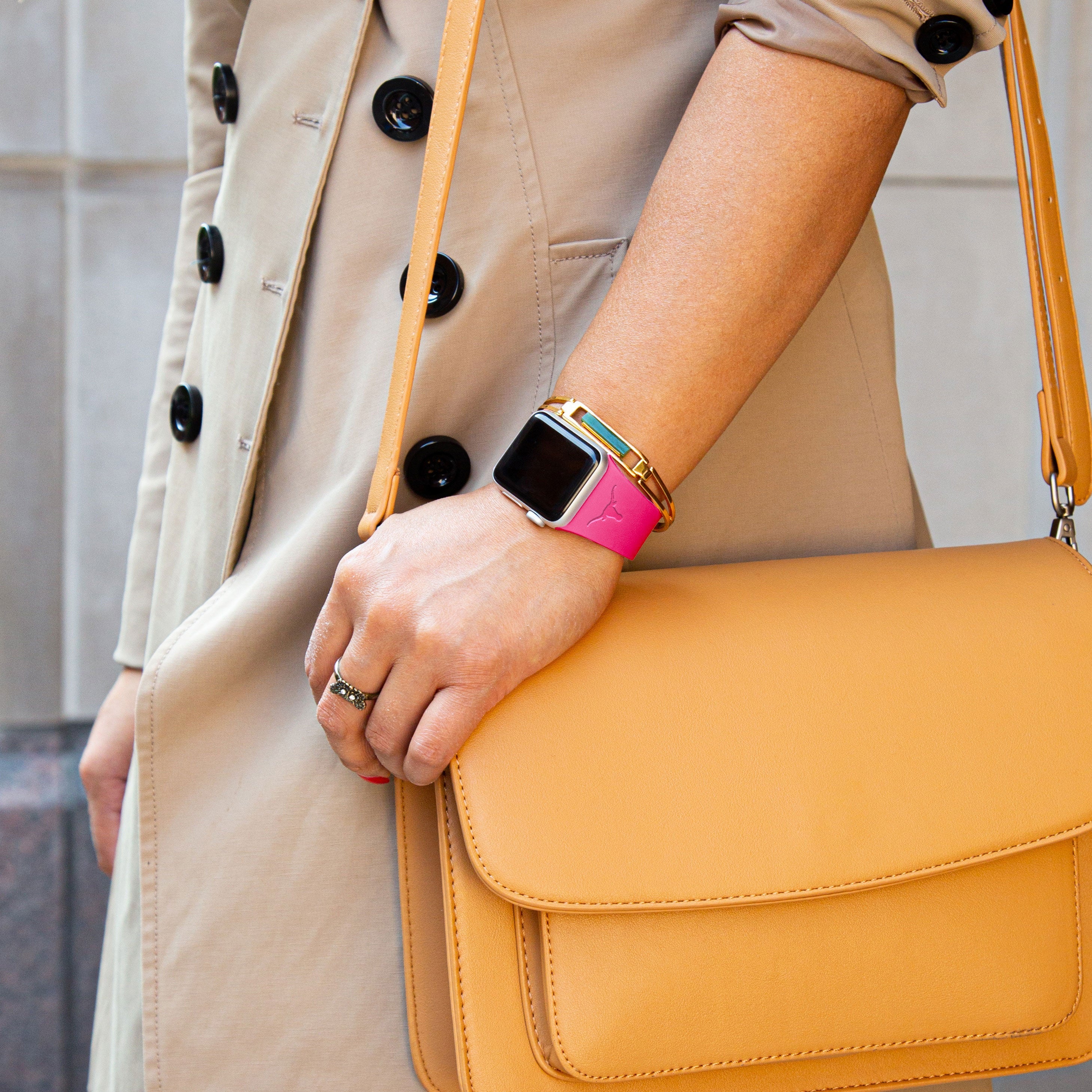 Texas Longhorns Engraved Silicone Apple Watch Band - Comfortable Sport Strap