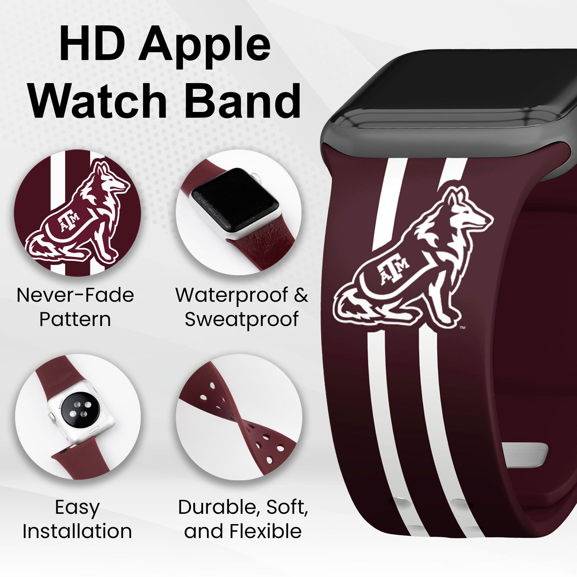 Texas A&M Aggies HD Apple Watch Band
