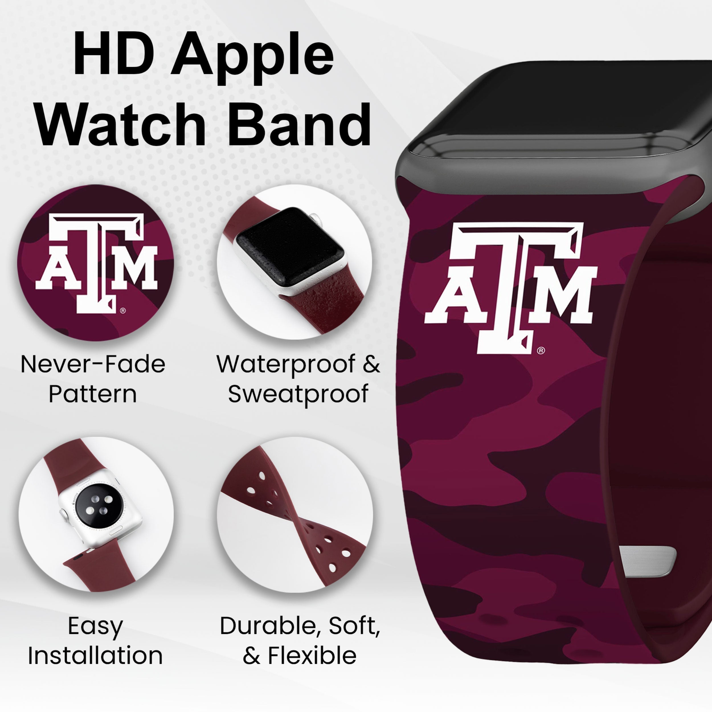 Texas A&M Aggies HD Apple Watch Band