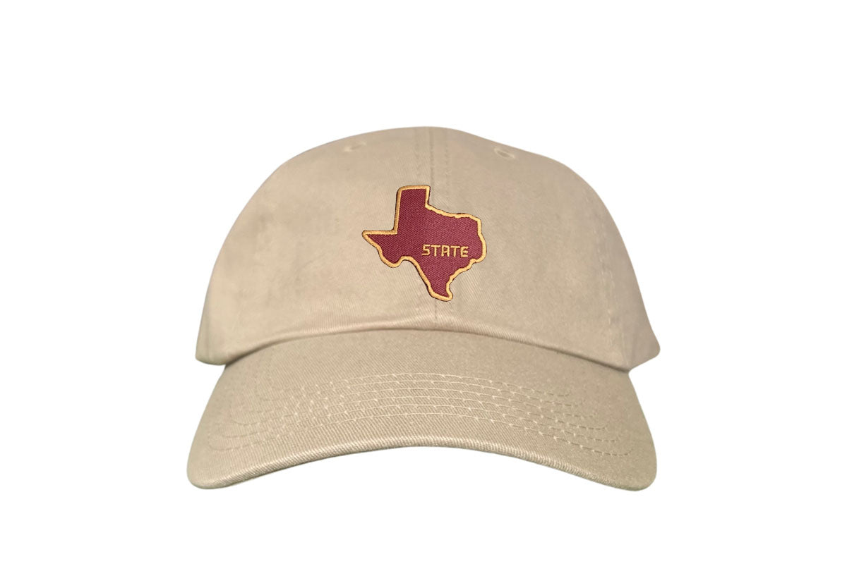 Texas State Bobcats Dad Hat Maroon and Gold Baseball Cap