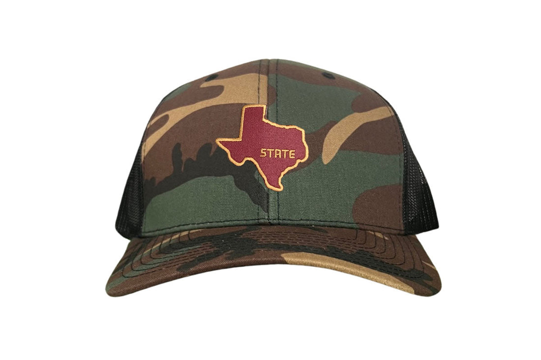 Texas State Bobcats Dad Hat Maroon and Gold Baseball Cap