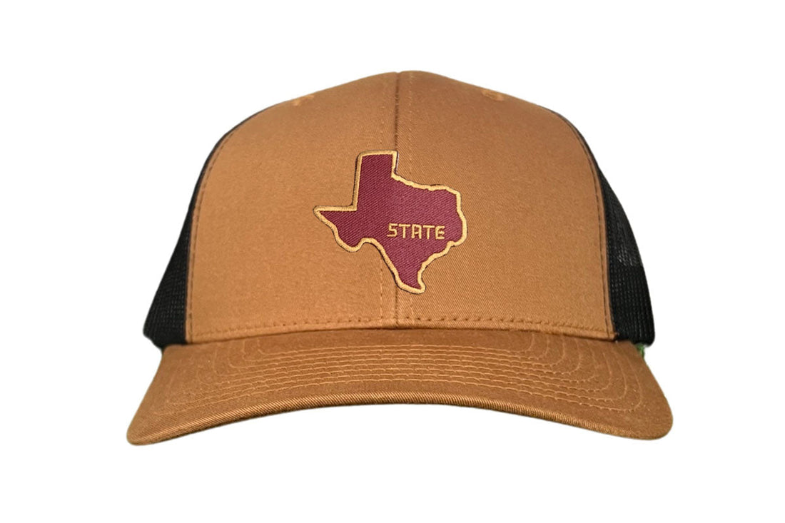 Texas State Bobcats Dad Hat Maroon and Gold Baseball Cap