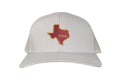 Texas State Bobcats baseball cap in maroon with a gold embroidered Texas state outline