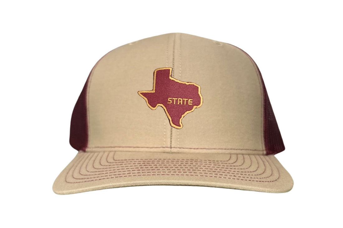 Texas State Bobcats Dad Hat Maroon and Gold Baseball Cap