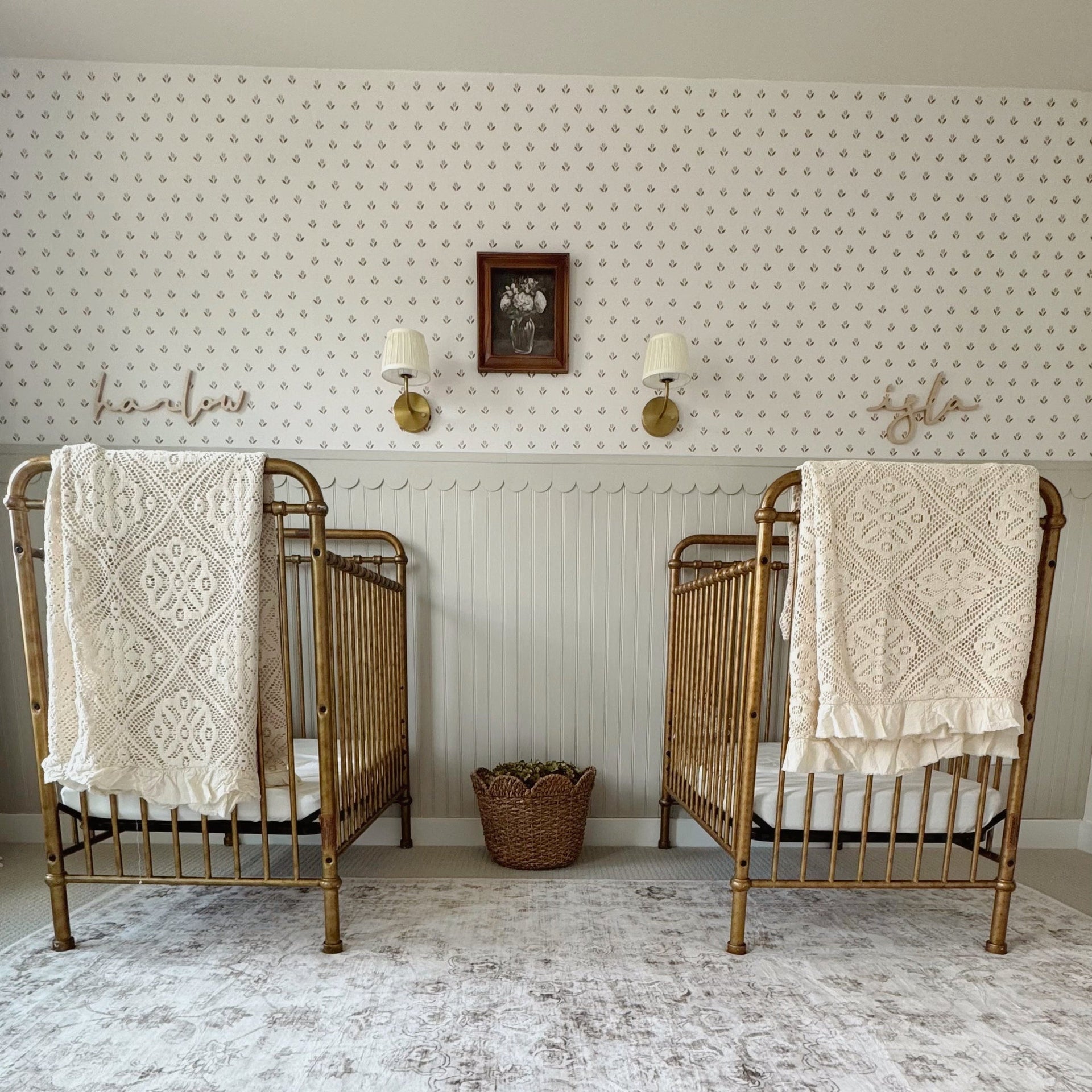 Baylor Floral Removable Wallpaper in Cream, Sage-Green & Dusty-Rose