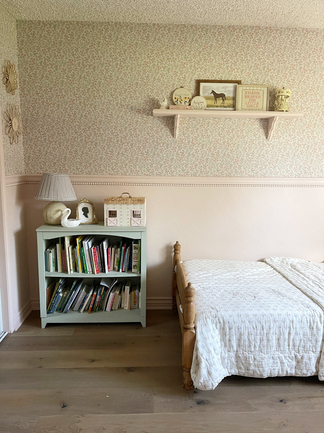 Penelope Floral Removable Wallpaper, Pink, White, and Cream