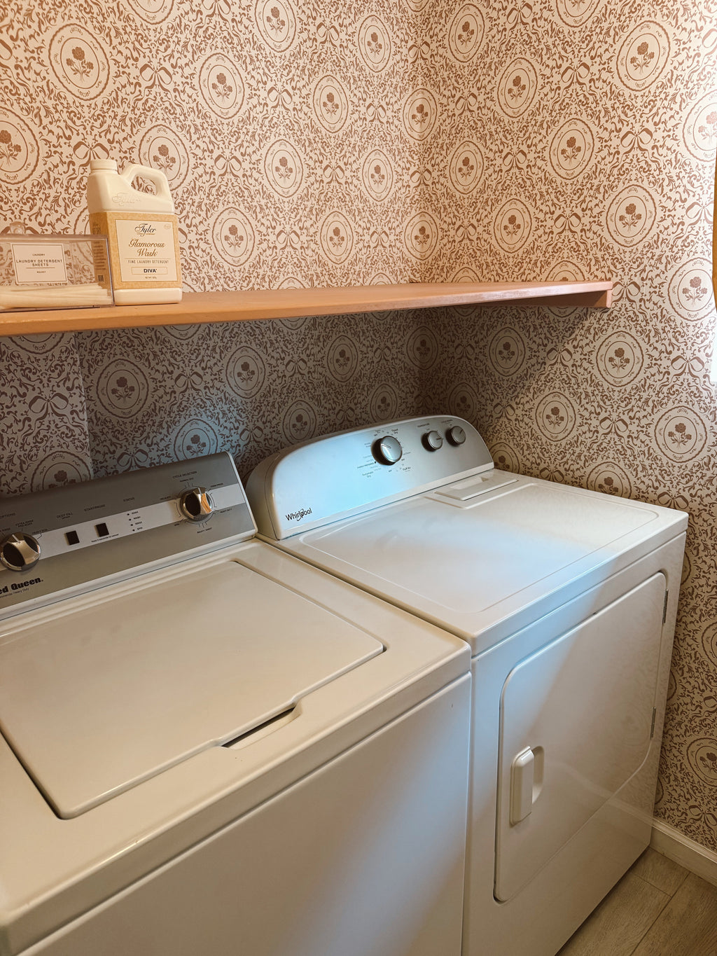 Louise Floral Removable Wallpaper in Classic Beige and Cream