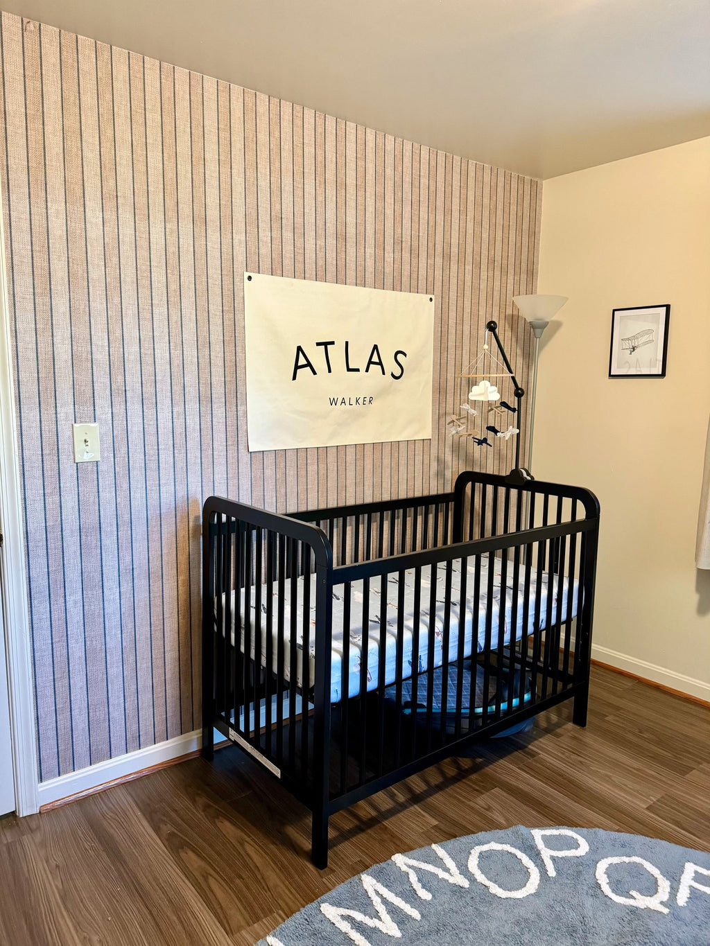 Dallas Striped Removable Wallpaper in Navy and Maroon