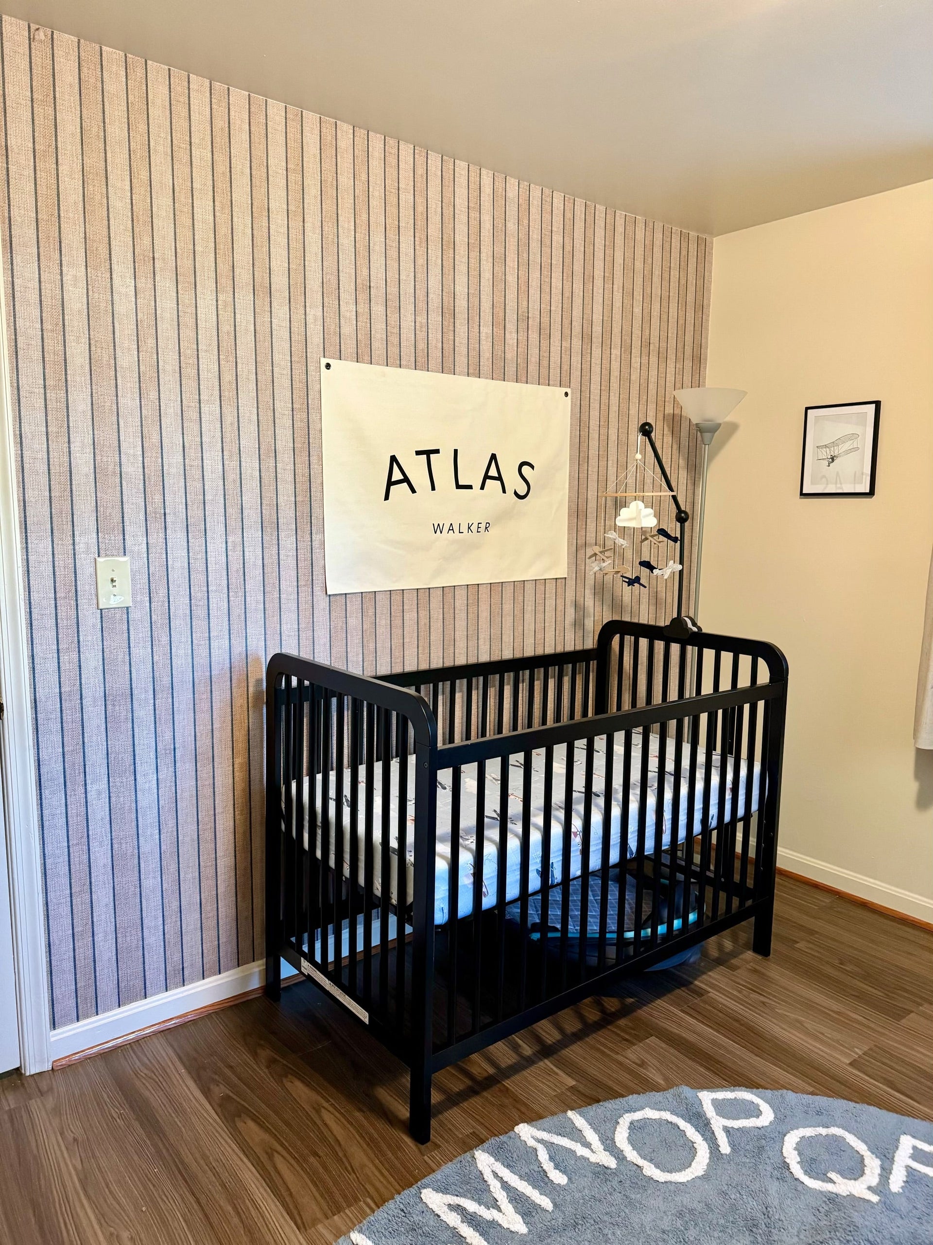 Dallas Striped Removable Wallpaper in Navy and Maroon