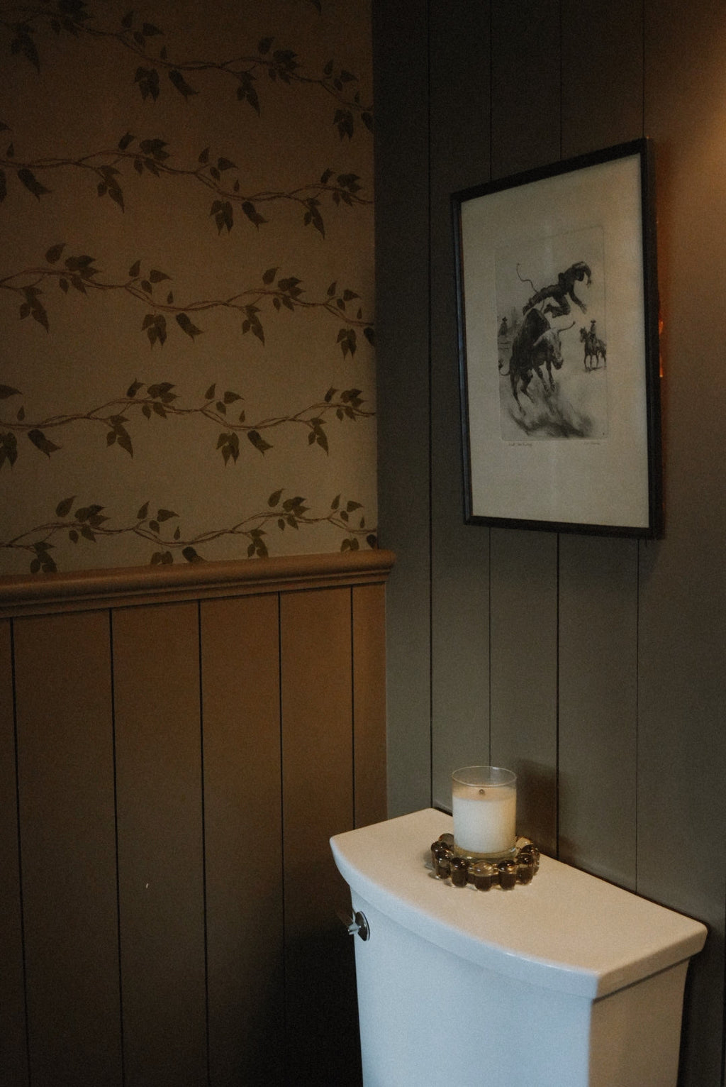 Sage Green and Dark Forest Green Botanical Removable Wallpaper
