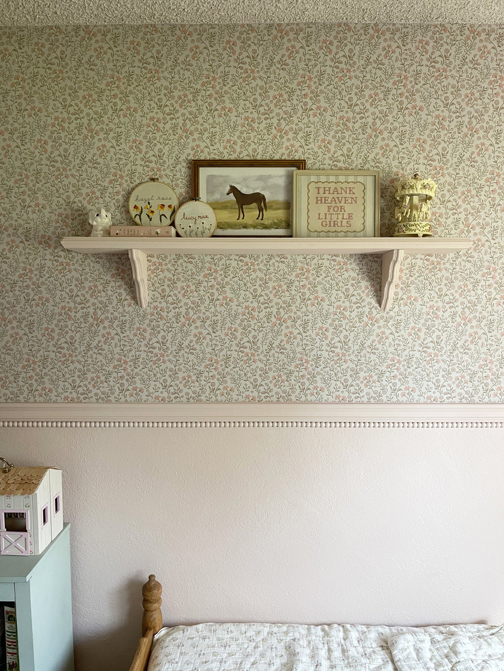 Penelope Floral Removable Wallpaper, Pink, White, and Cream