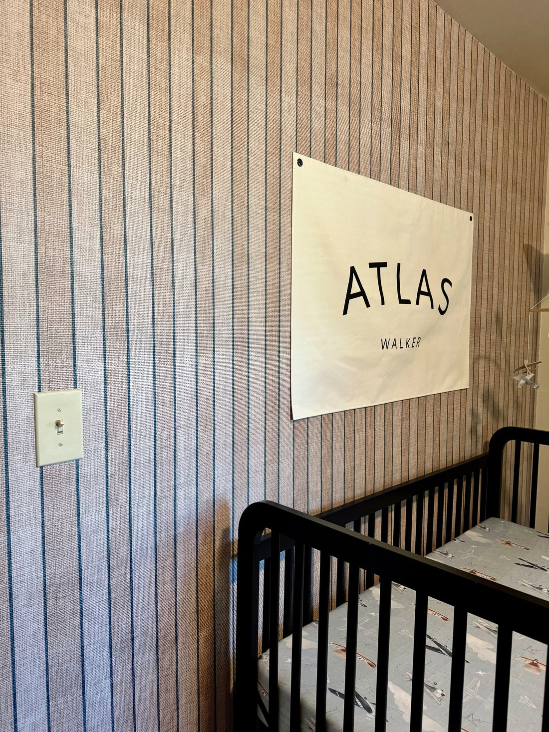 Dallas Striped Removable Wallpaper in Navy and Maroon
