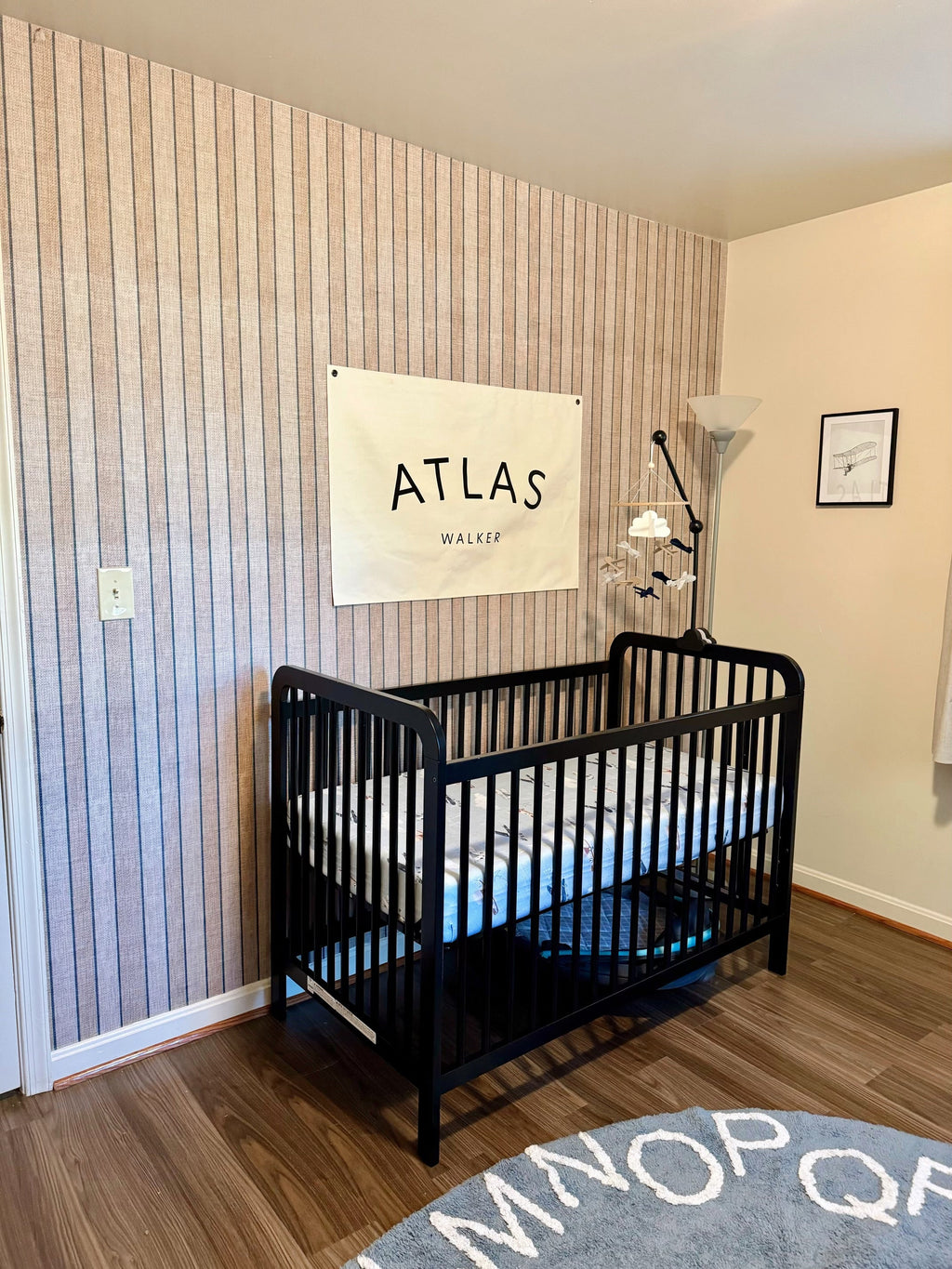 Dallas Striped Removable Wallpaper in Navy and Maroon