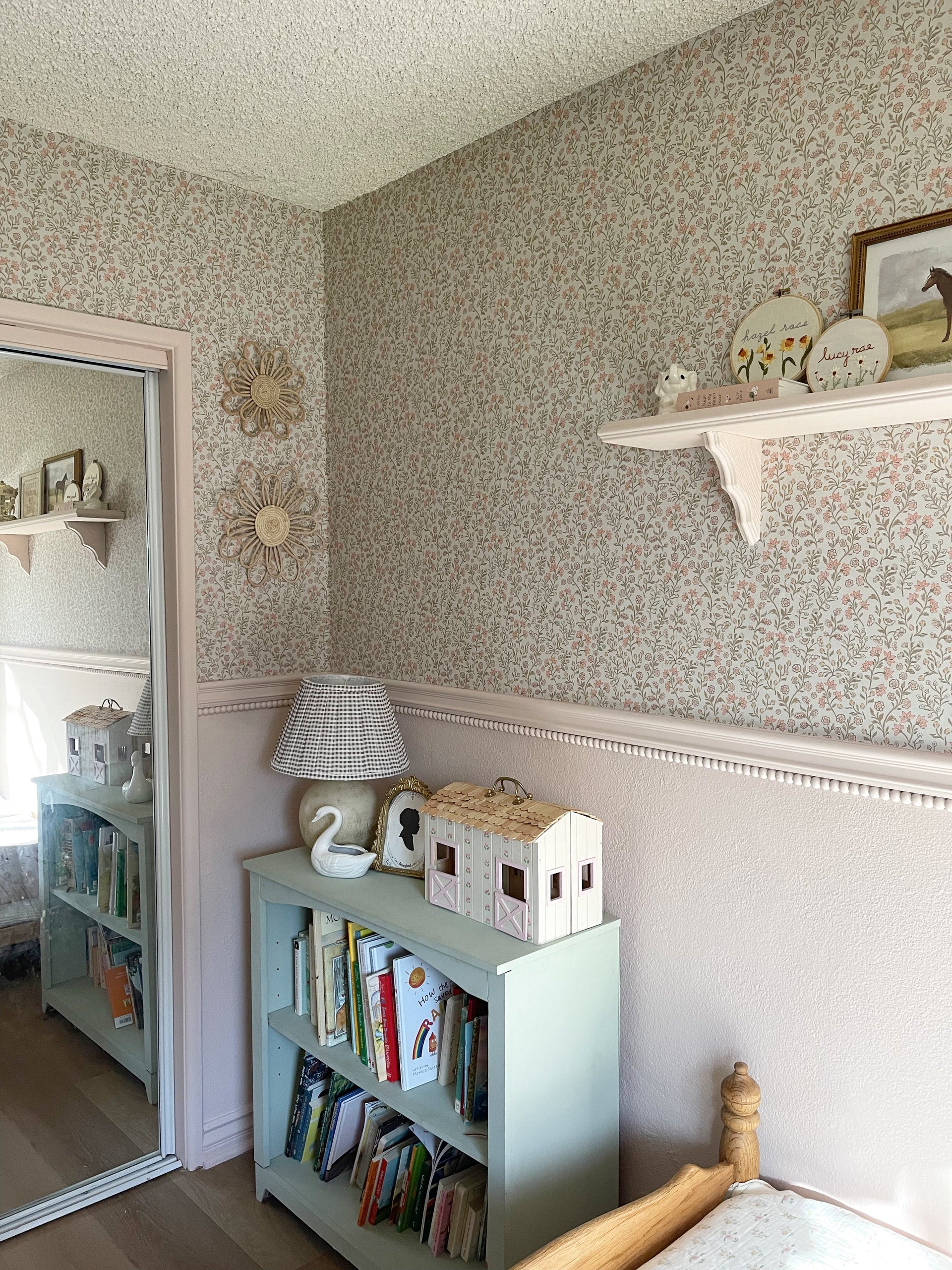 Penelope Floral Removable Wallpaper, Pink, White, and Cream