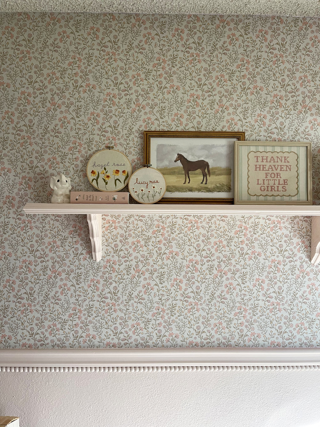 Penelope Floral Removable Wallpaper, Pink, White, and Cream