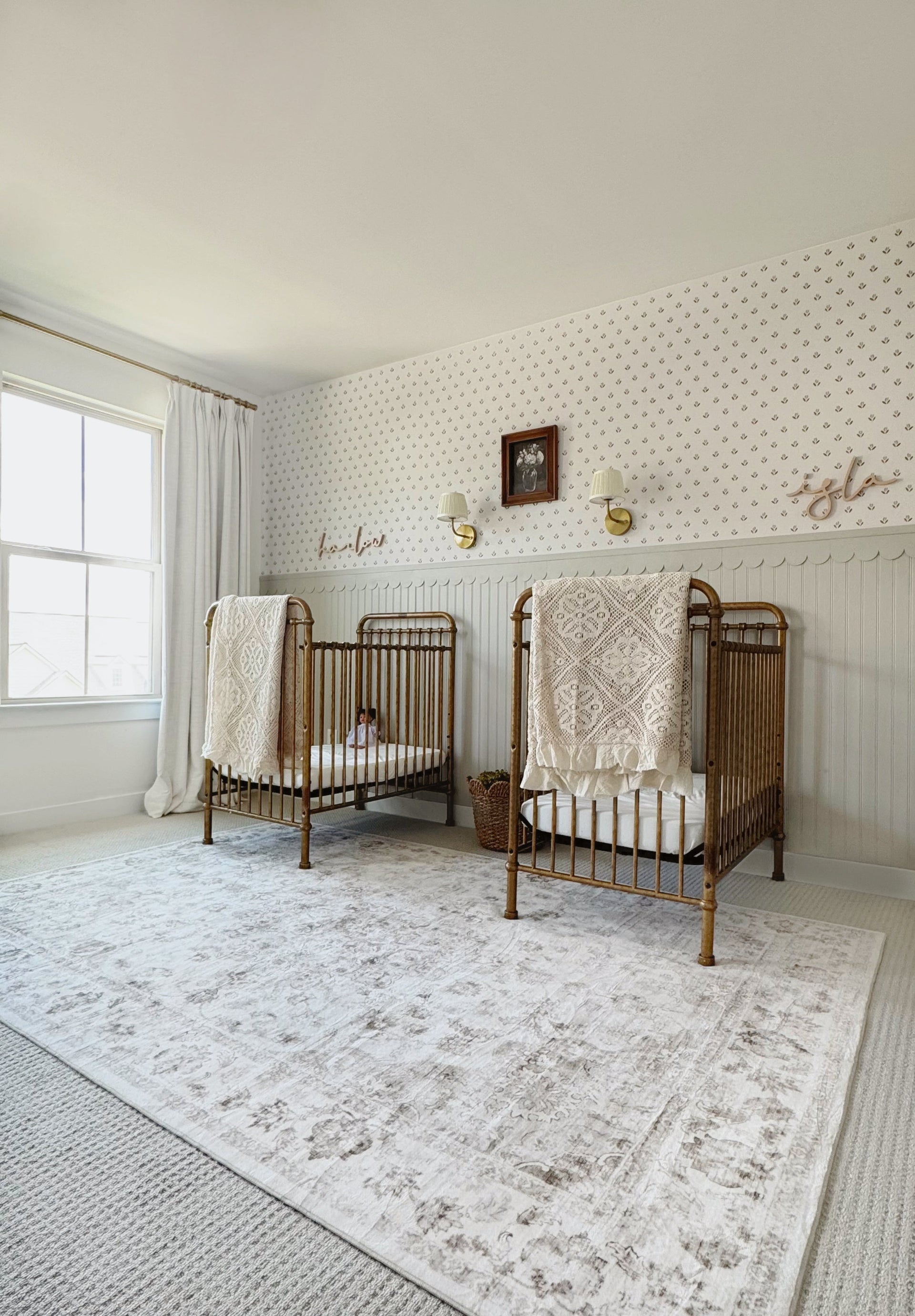 Baylor Floral Removable Wallpaper in Cream, Sage-Green & Dusty-Rose