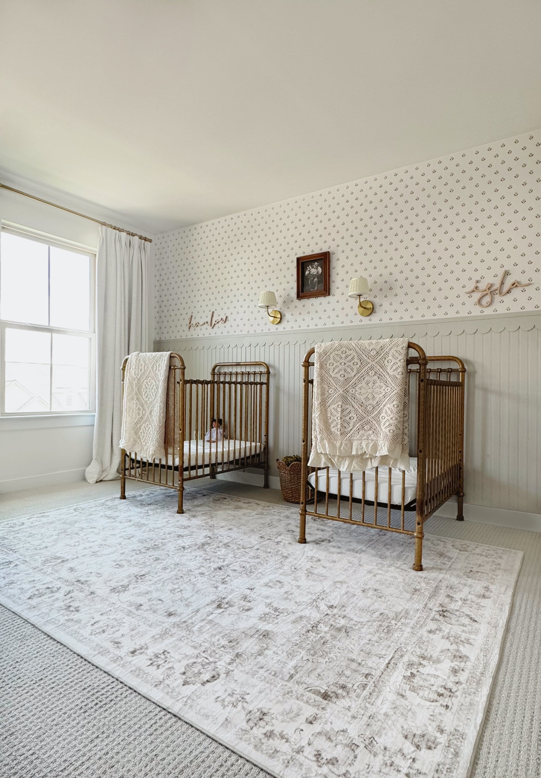 Baylor Floral Removable Wallpaper in Cream, Sage-Green & Dusty-Rose