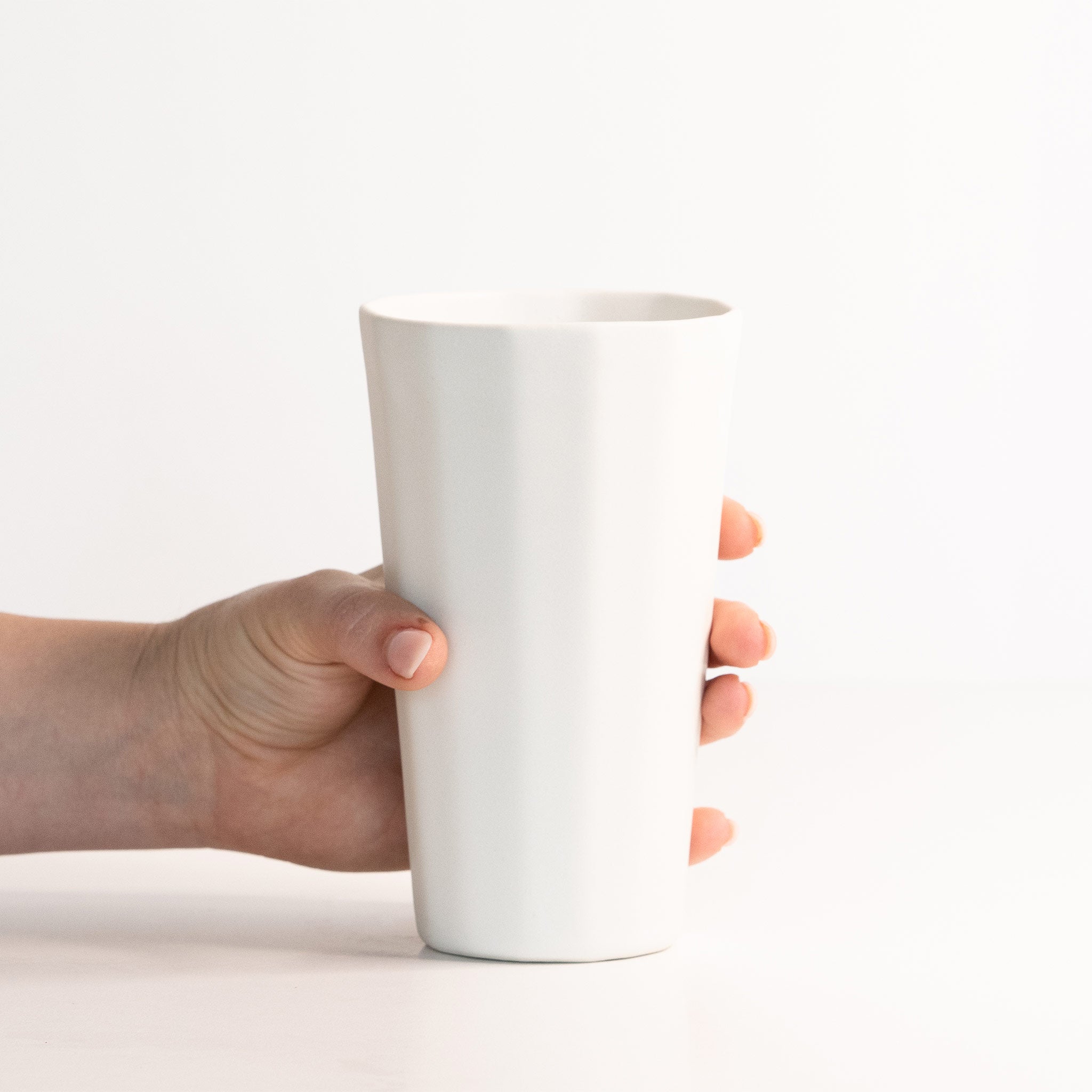 Handmade Porcelain Pint Cup Matte Modern Ceramic Drinkware - Image 2