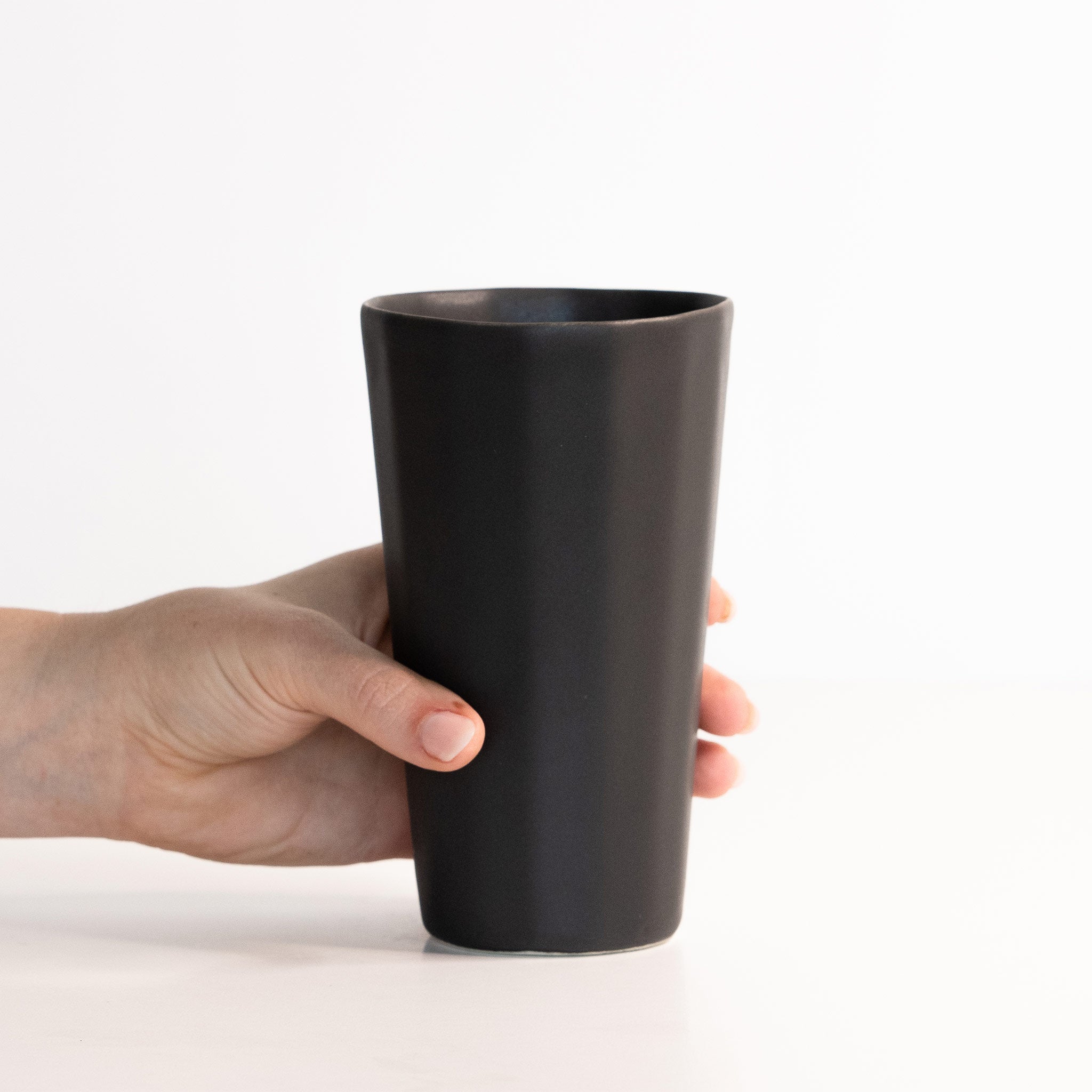 Handmade Porcelain Pint Cup Matte Modern Ceramic Drinkware - Image 5