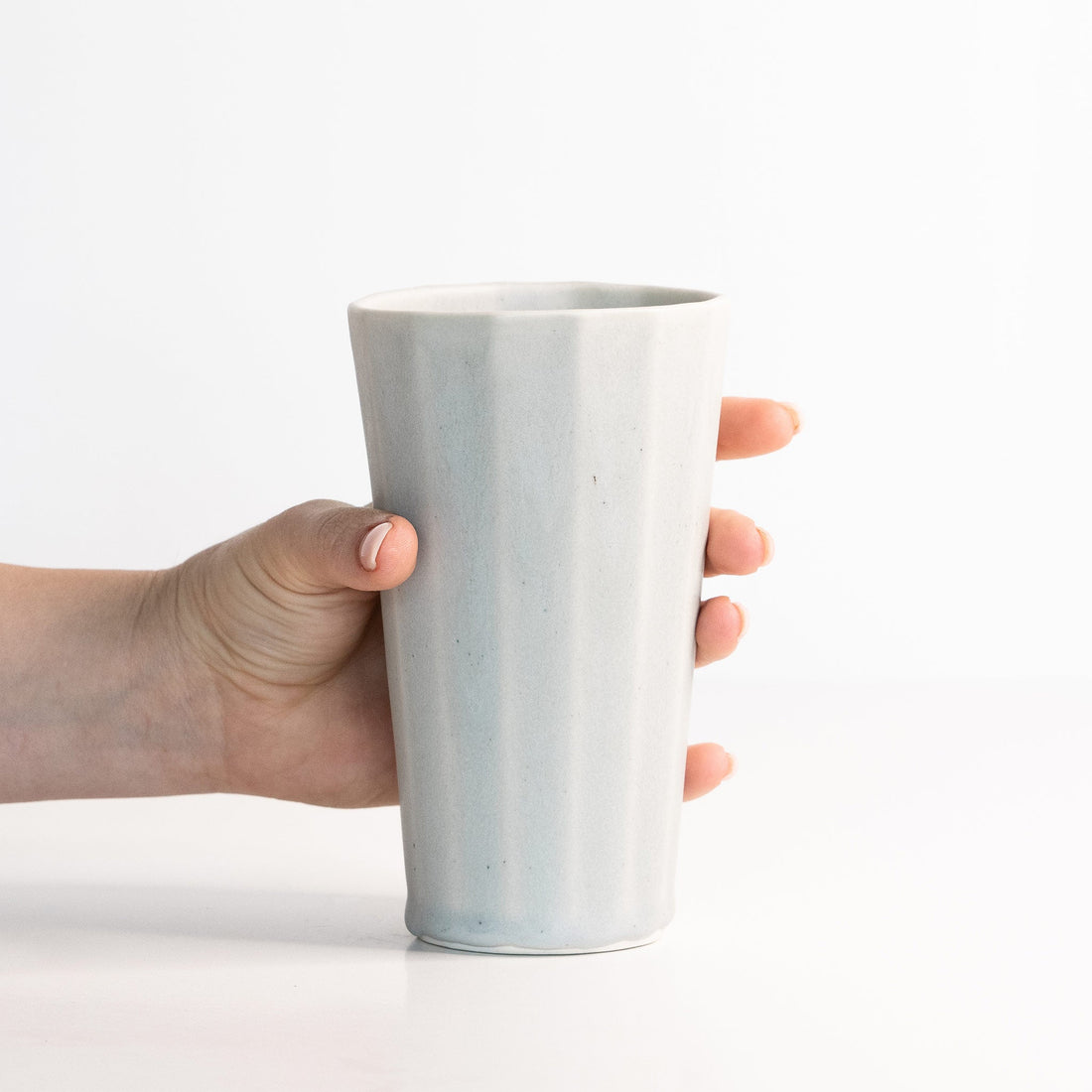 Handmade Porcelain Pint Cup Matte Modern Ceramic Drinkware - Image 3