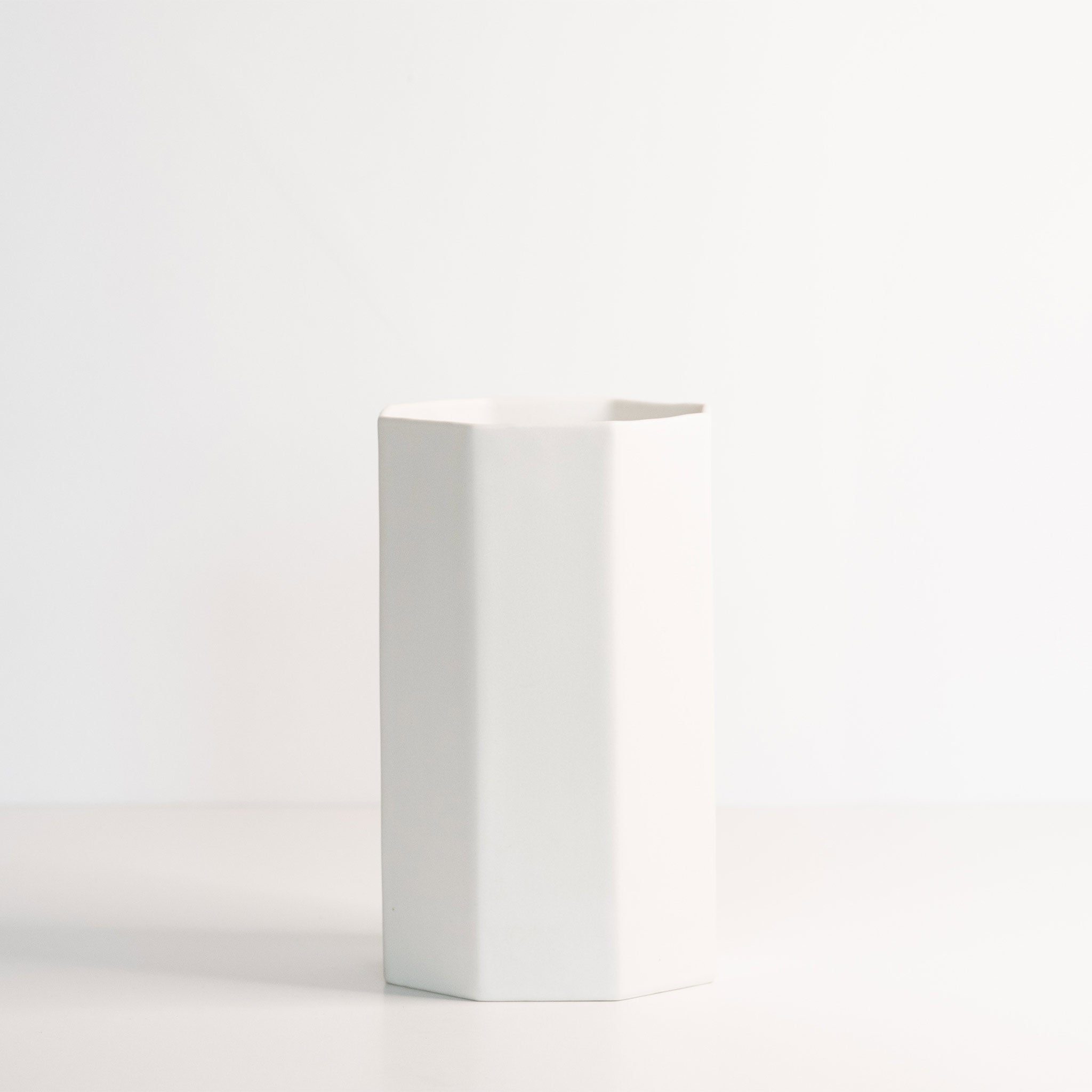 Handmade White Porcelain Octagonal Bouquet Vase
