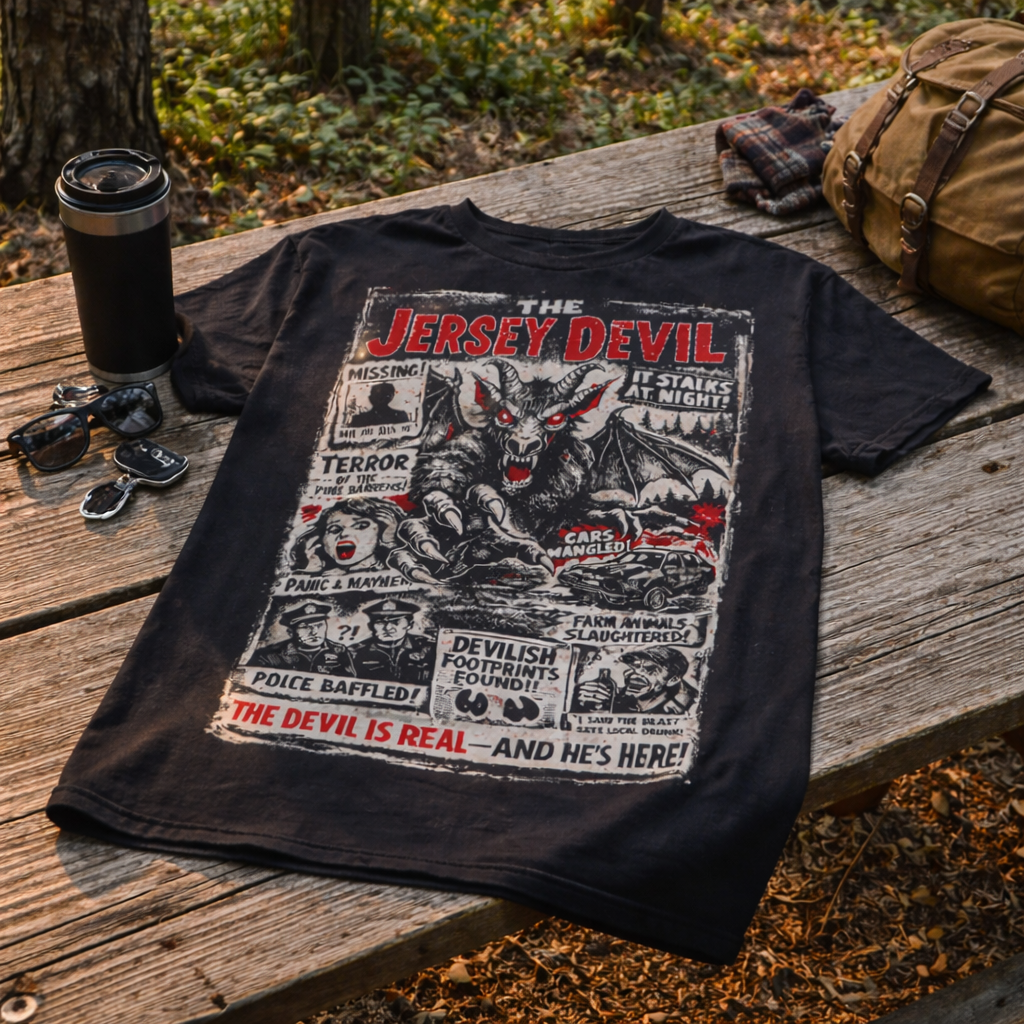 The Jersey Devil It Stalks at Night Graphic Tee - Unisex Black