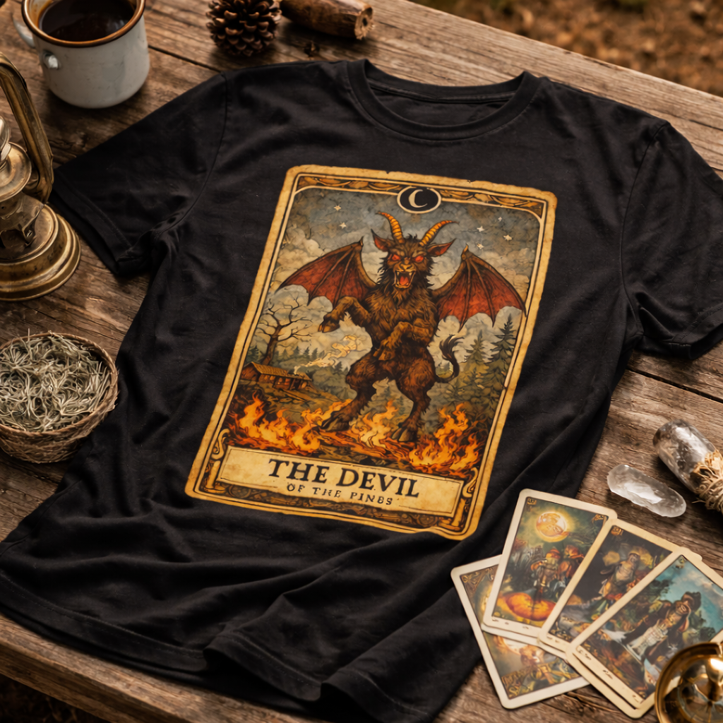 Jersey Devil Tarot Card Graphic T-Shirt